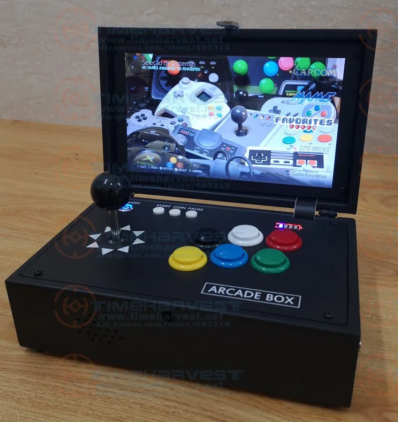 

Raspberry PI 4B 10 Inch LCD Video Game Console Includes 10K Games Installed Recalbox Mini Arcade Machine Portable Game Joystick
