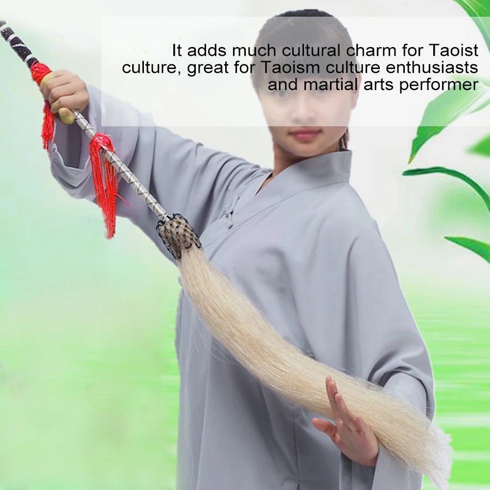 WuDang Tai Chi венчик высокого качества настоящий хвостик деревянная ручка Taoism FUCHEN