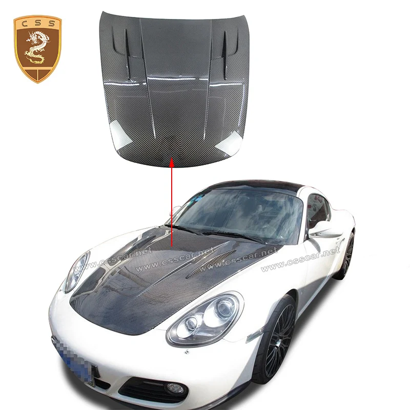 

Подходит для капота Porscher из 987 натурального углеродного волокна, крышка капота Cayman-Boxster Misha, стильный корпус капота из углеродного волокна, 987...