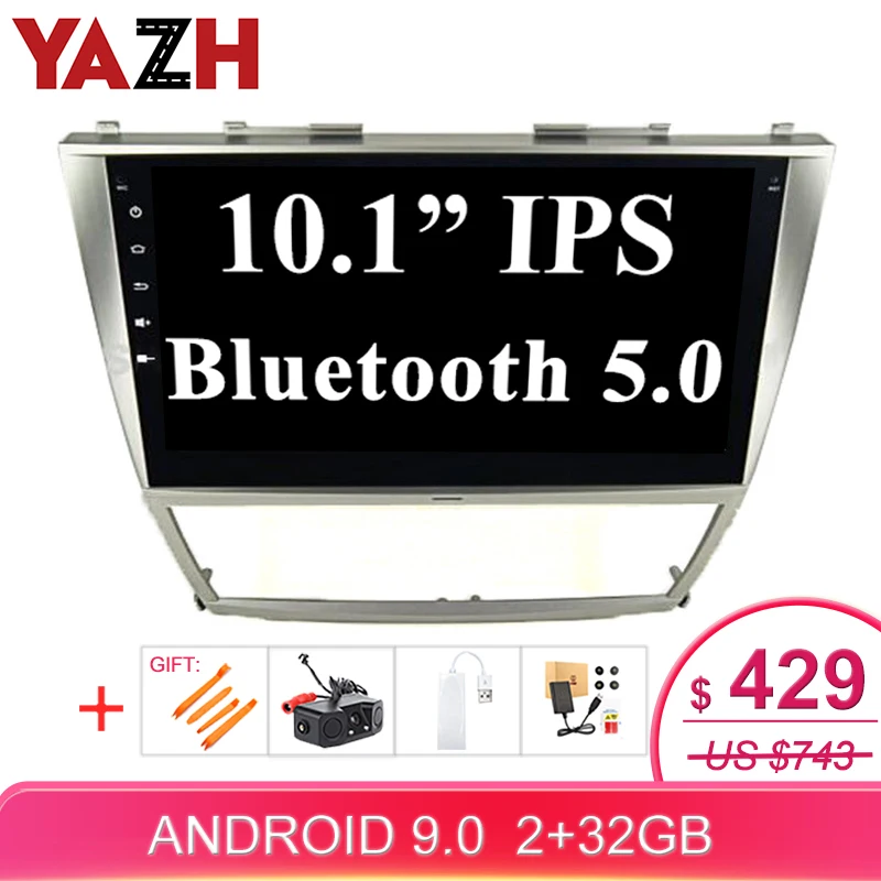 Автомагнитола YAZH 2 Din 10 1 дюйма для Toyota Camry 2007 2008 2009 2010 2011 2012 GPS навигация стерео 32 ГБ
