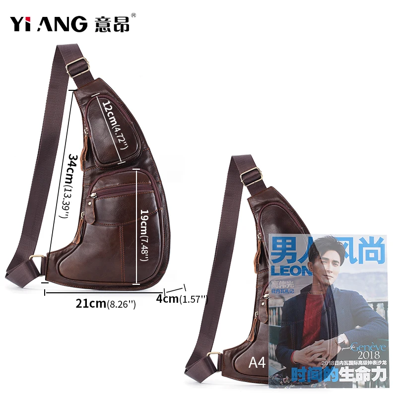 Мужская Дорожная сумка через плечо из натуральной воловьей кожи однослойный