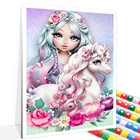 Алмазная 5D картина сделай сам, рог, лошадь, девочка, полное сверло, мультяшный Волшебный Единорог стразы, вышивка крестиком, мозаика, домашний декор, подарок для детей