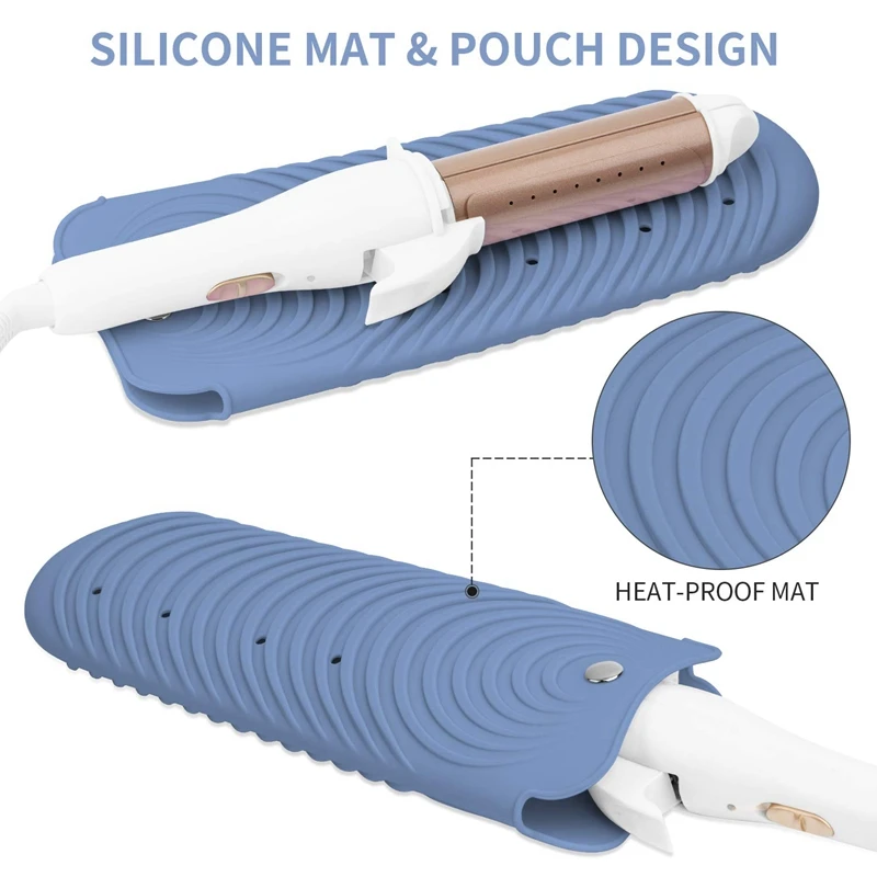 Выпрямитель для волос с чехлом термостойкий Коврик держатель плоского утюга