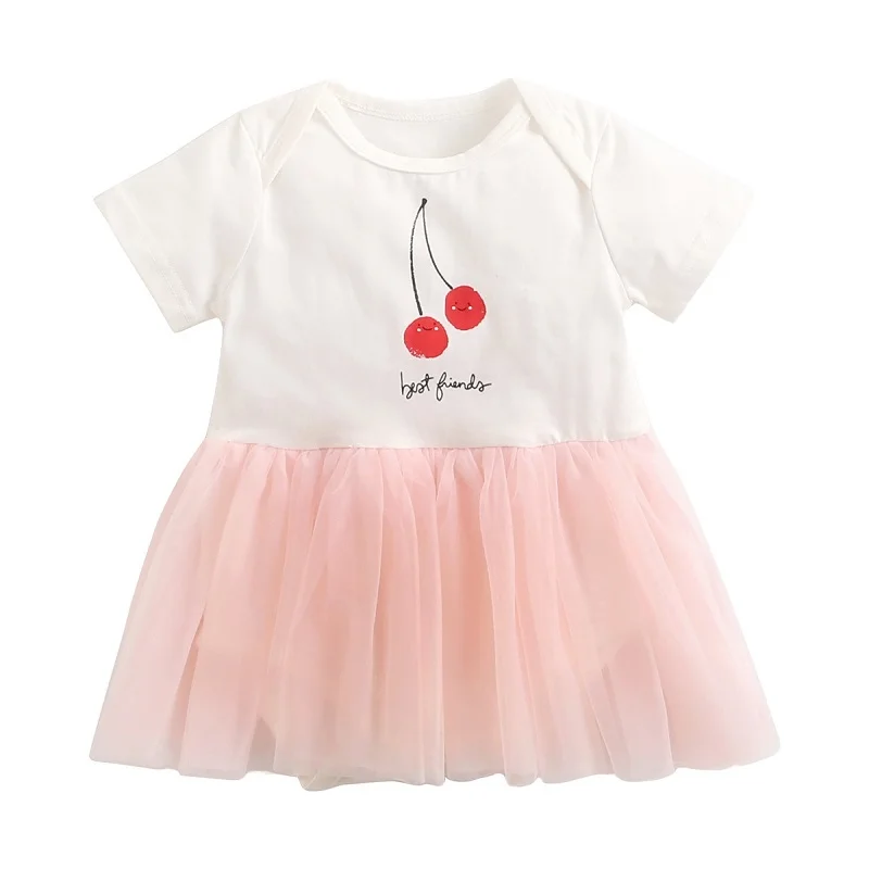 Летнее платье комбинезон для маленьких девочек Модный милый детский из тюля с