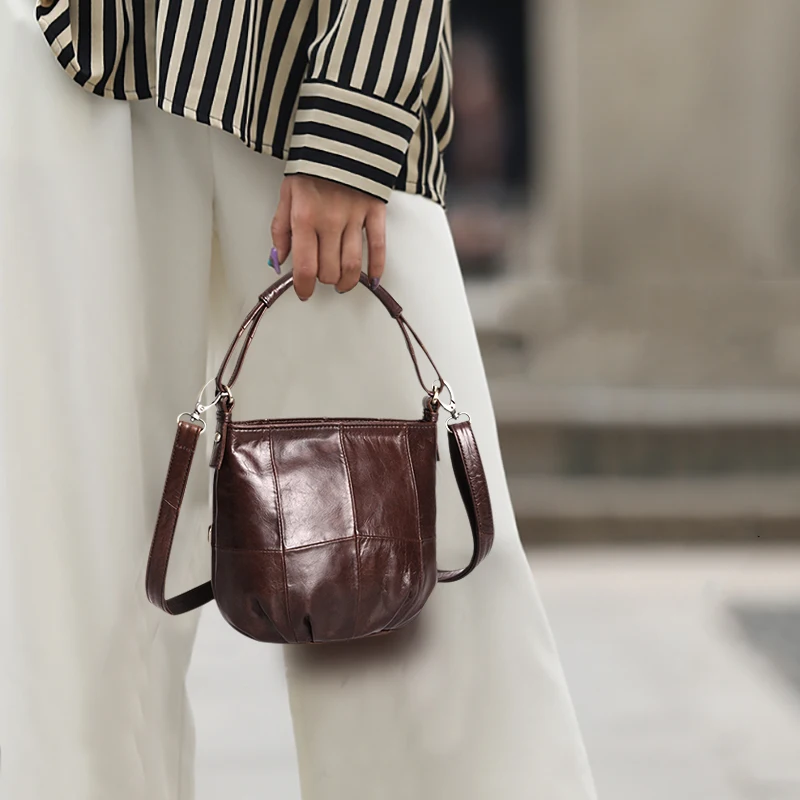 Cobbler Legend женские винтажные сумки-ведро женская сумка на плечо из натуральной кожи