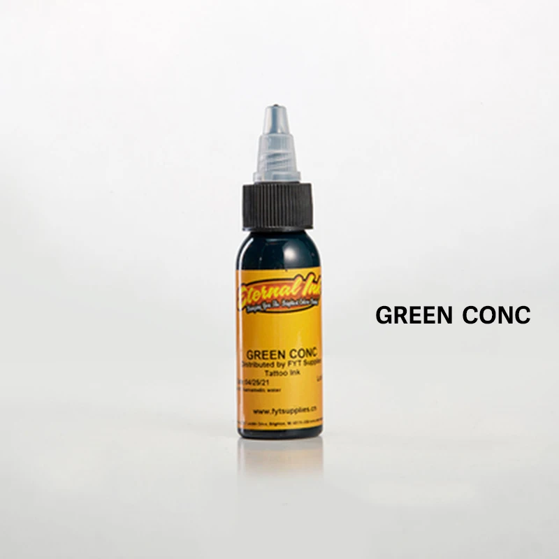 green conc Перманентные чернила для татуажа, набор пигмента, tinta tattoo tintas para tatuajes, пигменты, динамические чернила, goochie tintas, тату, Вечные чернила - Цвет: green conc