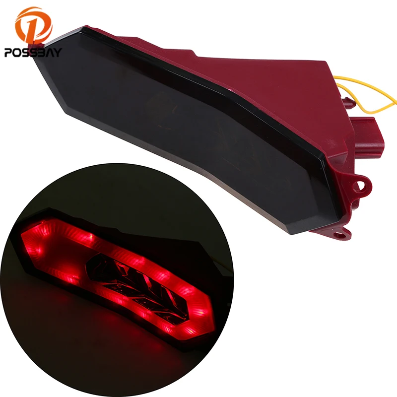 Задний фонарь POSSBAY для мотоцикла сигнальный Красный Янтарный светодиодный