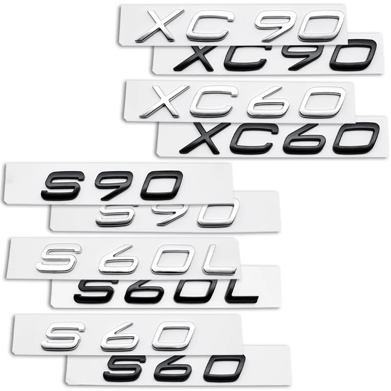 Car Sticker Silver Black 3D Letters Emblem Digital Number DIY Styling Metal Chrome For Volvo xc90 s60L xc60 s60 s90 | Автомобили и