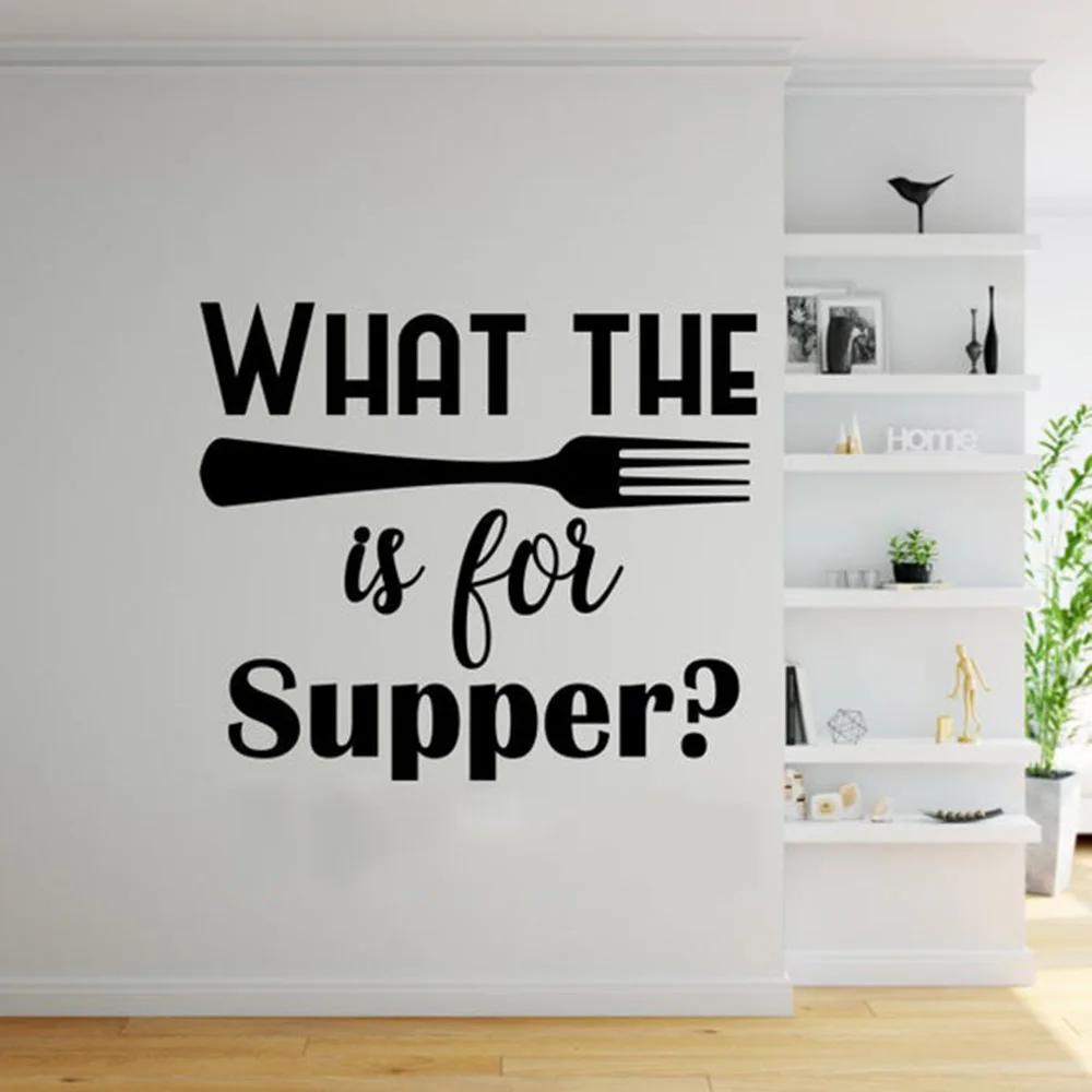 

What the Fork Kitchen Wall Decal Dining Room Vinyl Wall Sticker Wallpaper For Walls In Rolls Simple Cute Funny In Style C385