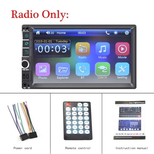 Radio Only AMPrime 2 din автомобильный радиоприемник " автомобильный мультимедийный Bluetooth Mirrorlink аудио стерео радио FM USB AUX MP5 плеер с задней камерой аудио - Цвет: Radio Only