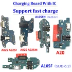 Оригинальный USB-разъем для зарядки, плата, гибкий кабель, Запчасти для Samsung A02S A105FN A21S A20S A30S A50S A40S A20E A30 A40 A50 A70