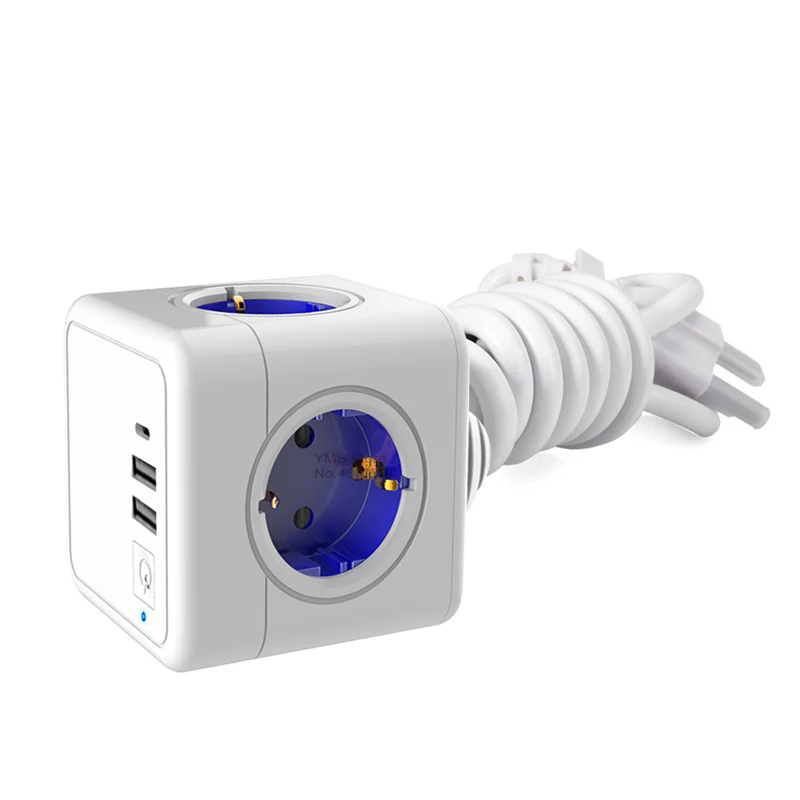 Sopend Power Strip Smart Home cube штепсельная вилка европейского стандарта 2 USB 5 в 3 1 а с