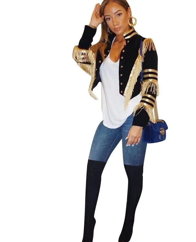 Женская куртка с длинным рукавом в стиле милитари|Женские куртки| |