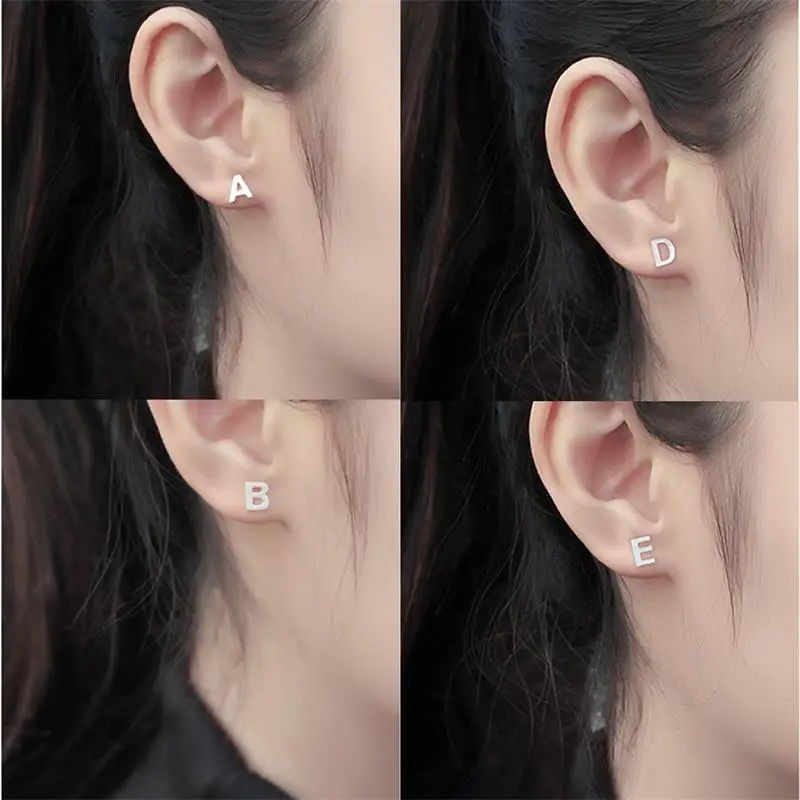 Персонализированные 36 серьги с буквами для женщин из стерлингового серебра 925