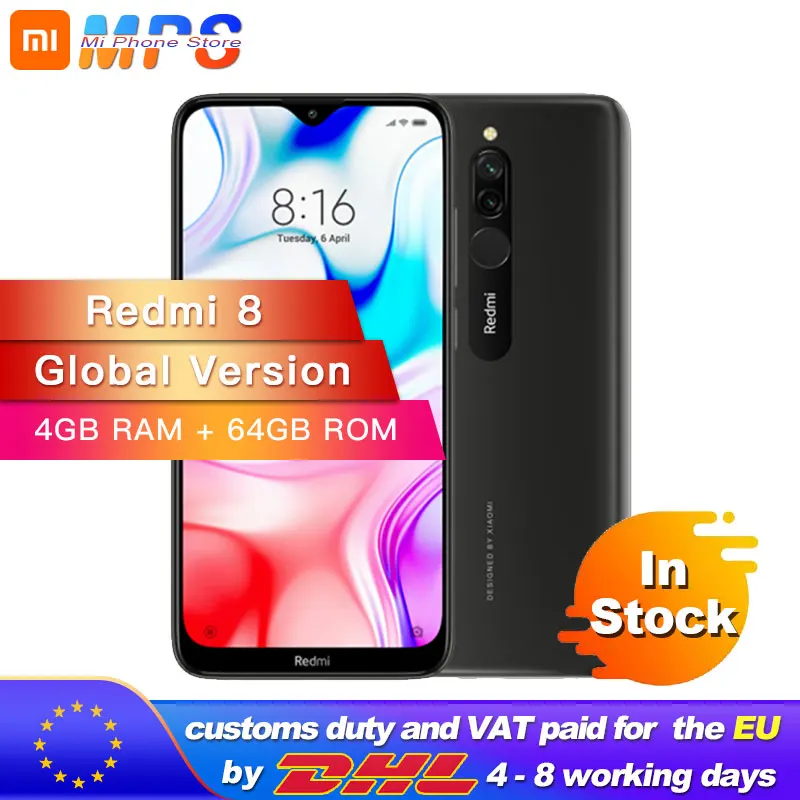 Смартфон Xiaomi Redmi 8 4+64Гб Snapdragon 439 восьмиядерный 12 МП|Смартфоны| |