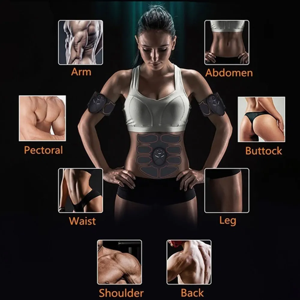 Перезаряжаемый стимулятор мышц тренажер EMS Abs для брюшного пресса похудения