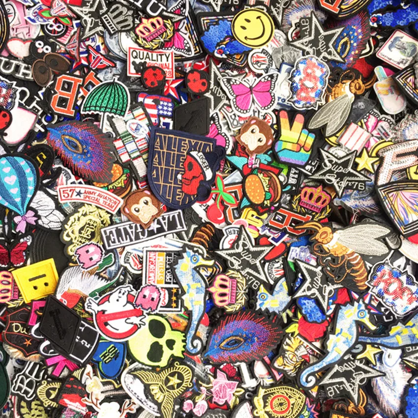 

20PCS/Set Mixed Iron on Patches For Clothing Shirt Jacket Embroidered Clothing Patches Stripes Stickers Jeans decoration