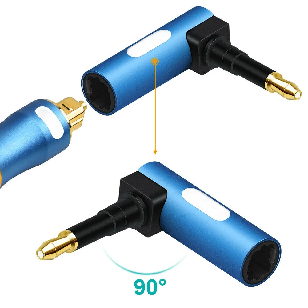Цифровой 3 5 мм мини Волоконный адаптер 90 градусов оптический аудио кабель