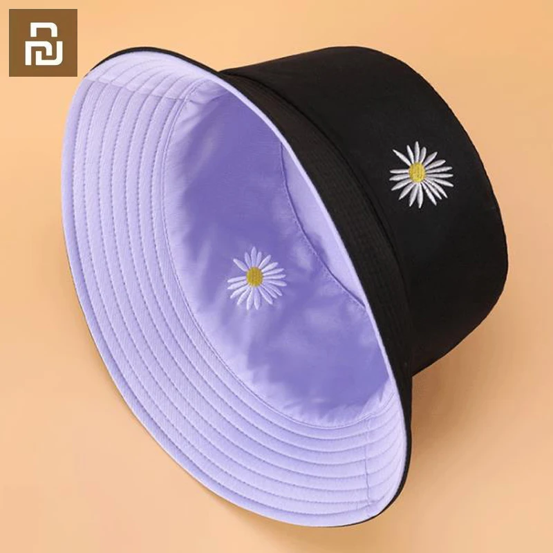 Двухсторонняя Рыбацкая шляпа youpin женская шапка для раковины с вышивкой уличная