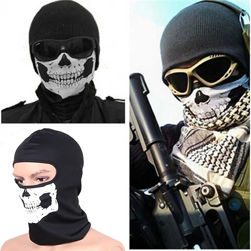 Балаклава мотоциклетная CS Ghost Skull Hood маска на все лицо лыжный спортивный шлем снуд