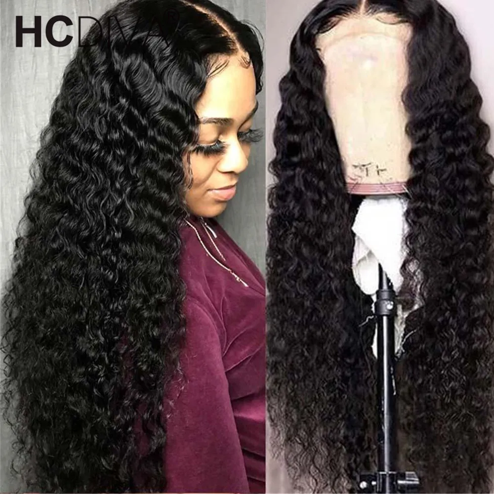 

Curly Human Hair Wig 13x4 Deep Curly Lace Front Wig Pre Plucked 150% Mongolian Kinky Curly Human Hair Wig For Women Remy Hair