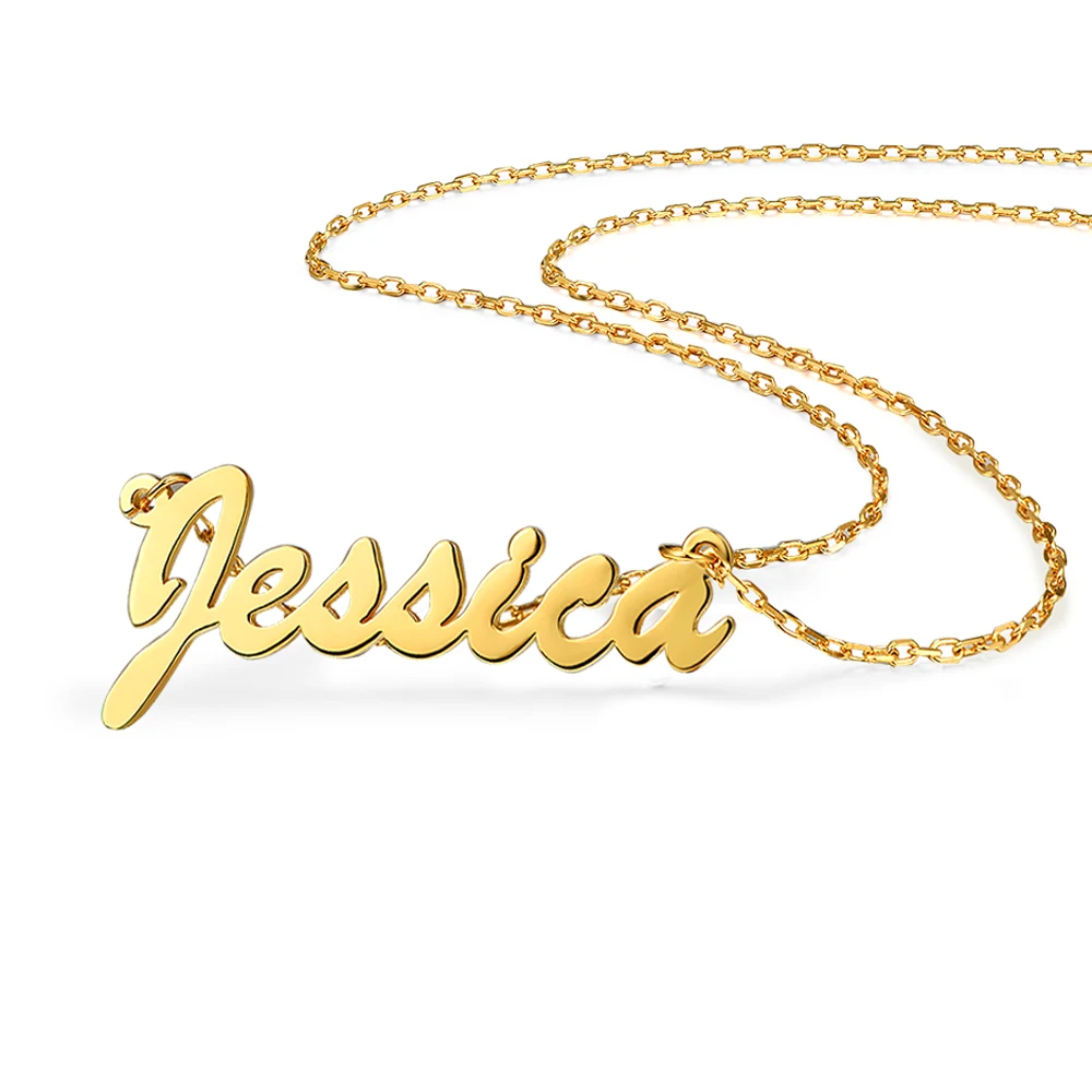 

Stainless Steel Personalized Gifts Name Necklace Customized Nameplate Necklaces English Style Personalized Jewelry Elegant