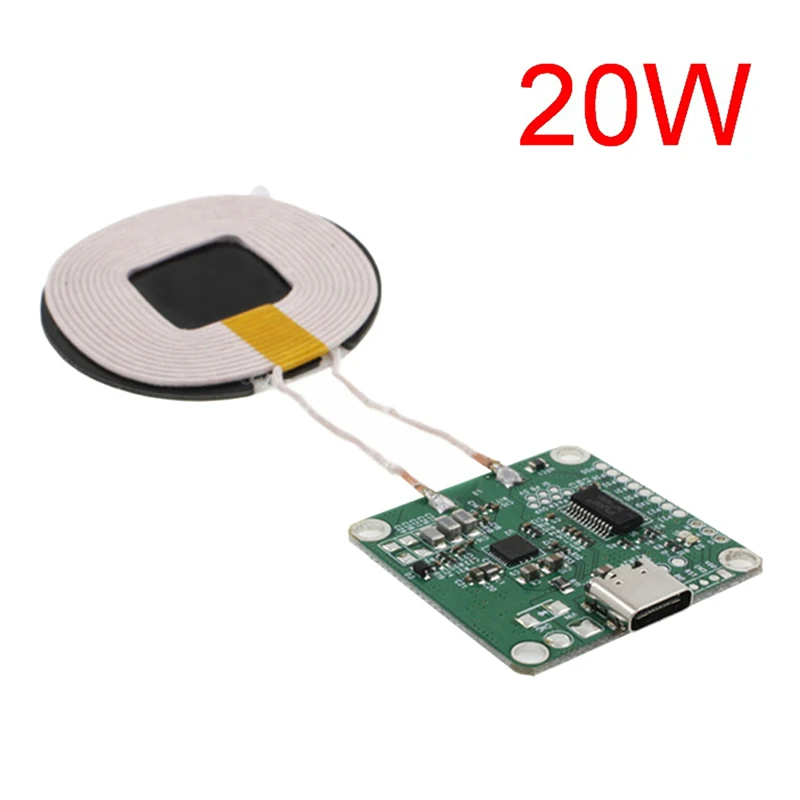 20W High Power 5V 13.5V Fast Charging Wireless Charger Transmitter Module Type-c USB + Coil Qi Universal For Phone Battery