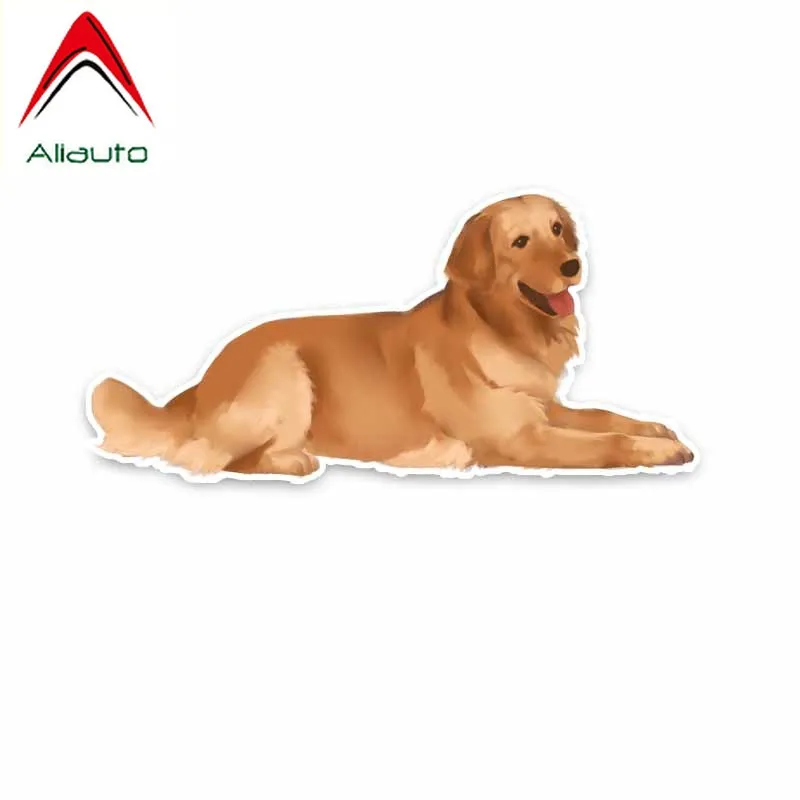 

Милый автомобильный стикер Aliauto, собака, животное, ПВХ, водонепроницаемый, солнцезащитный, светоотражающий, фотографический декор, 17 см * 8 см
