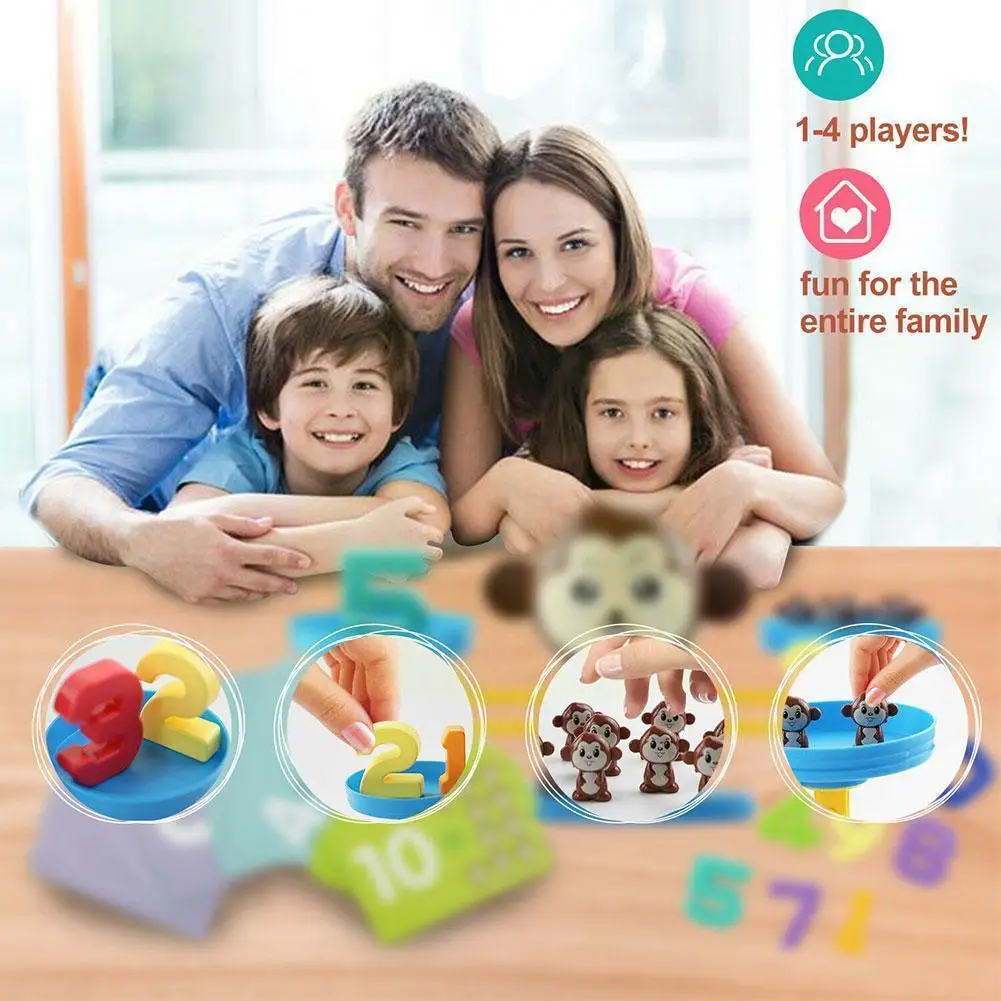 

Пазл для раннего развития, весы, маленькая обезьянка, игрушка, цифровое сложение, игра, арифметическая доска и учитель, детский сад, субтра ...