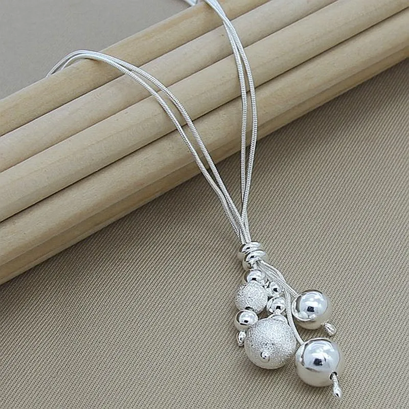 Новое роскошное Брендовое ожерелье из серебра 925 пробы с круглыми шариками