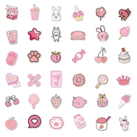 50pcs cartoon kawaii pink stickers for girls luggage laptop skateboard bicycle backpack decal toy stickers for children gift