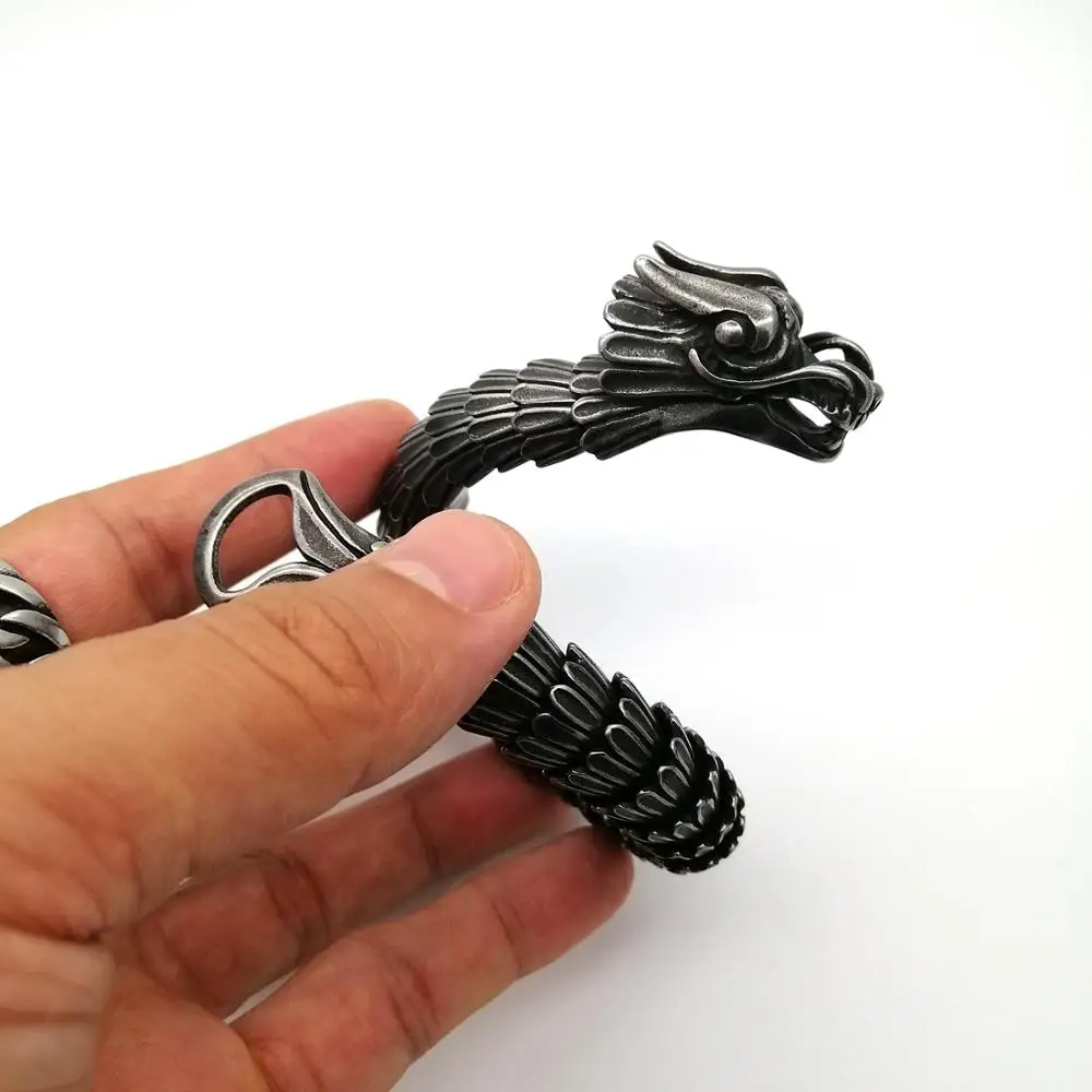 Локомотив Dragon Scale титановая сталь ретро браслет в китайском стиле хип-хоп черный