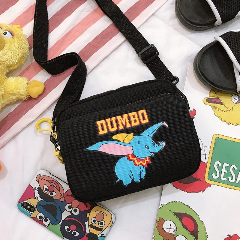 Холщовая сумка-мессенджер Disney Дамбо с мультяшным рисунком женские модные сумки