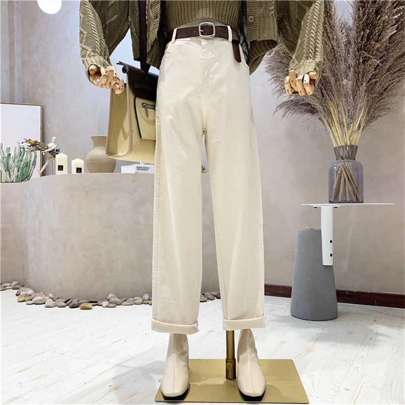 

NEW Niche Design Women's Clothing 2021 Autumn Loose Straight-leg Jeans Cropped Trousers High-waisted Thin Wide-leg Pants