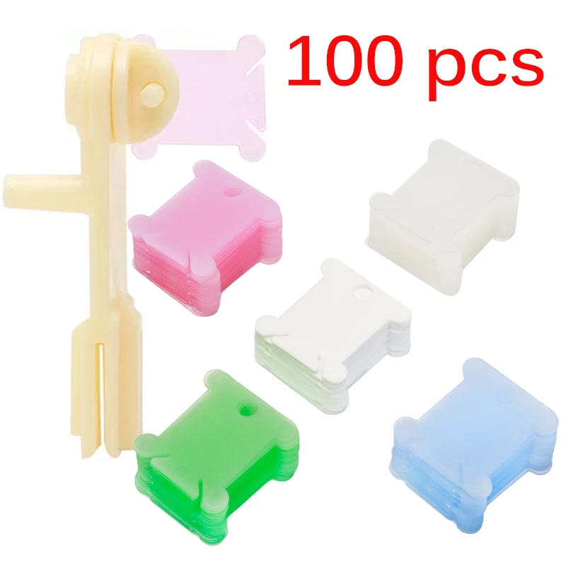 100 шт. пластиковые катушки с катушкой для рукоделия|Швейные инструменты и