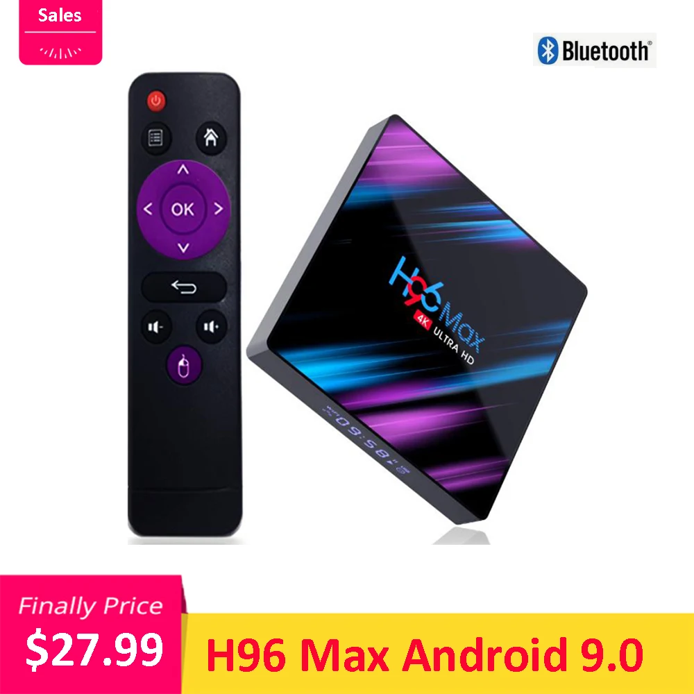 H96 MAX RK3318 Смарт ТВ приставка Android 9 0 4 ГБ 32 64 Гб медиаплеер 4K Google голосовой помощник