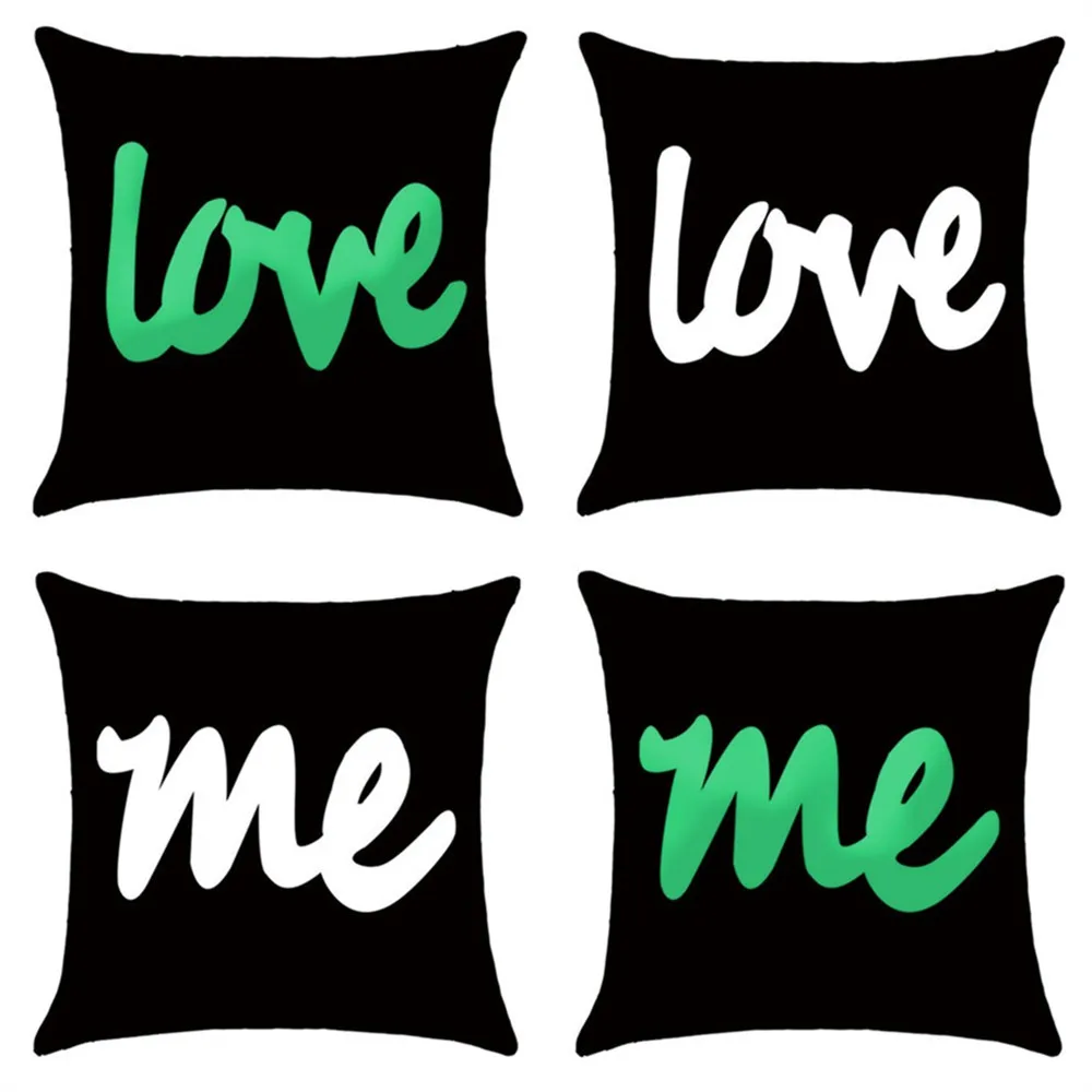 

Creative LOVE ME Print 45*45cm Fluorescence Letter Throw Pillow Case Luminous Discoloration Pillowcase for Home Pillow Cover