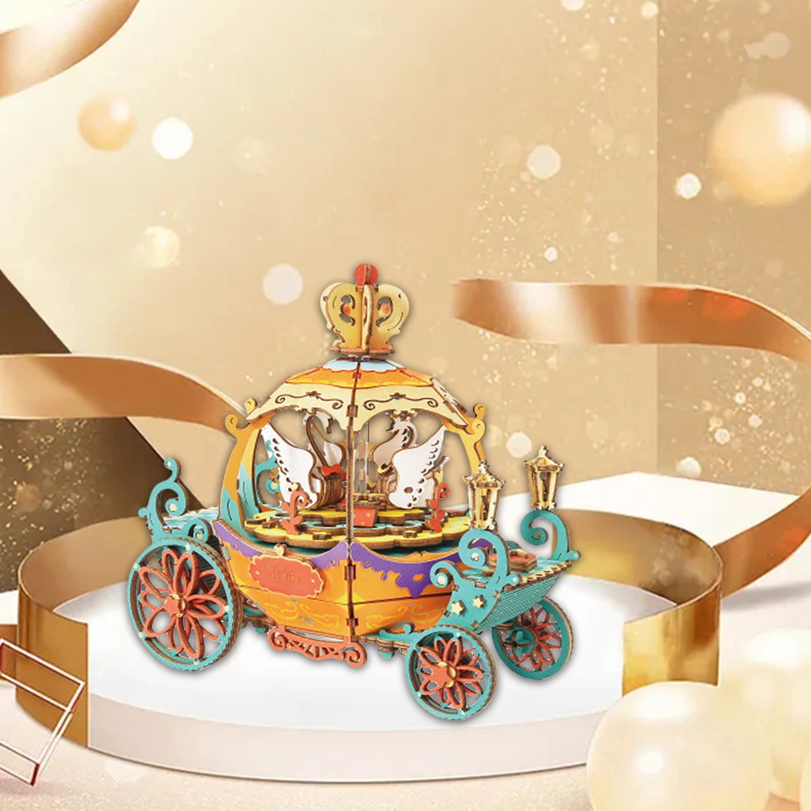 

3D Assembly Puzzle Build Your Own Wooden Music Box Craft Kit, Brain Teaser Gift for Kid and Adult