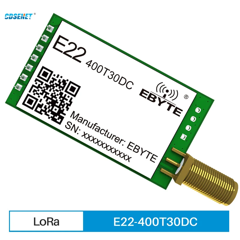 

SX1262 LoRa Wireless Module 433MHz 470MHz 490MHz CDSENET E22-400T30DC 30dBm 10km UART RF Chip Transceiver Receiver Transmiter