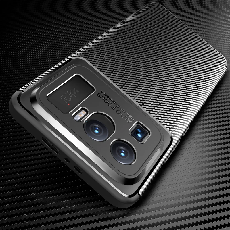 OMEVE ударопрочный чехол для Xiaomi Mi 11 Ultra Lite Pro углеродный текстурированный мягкий