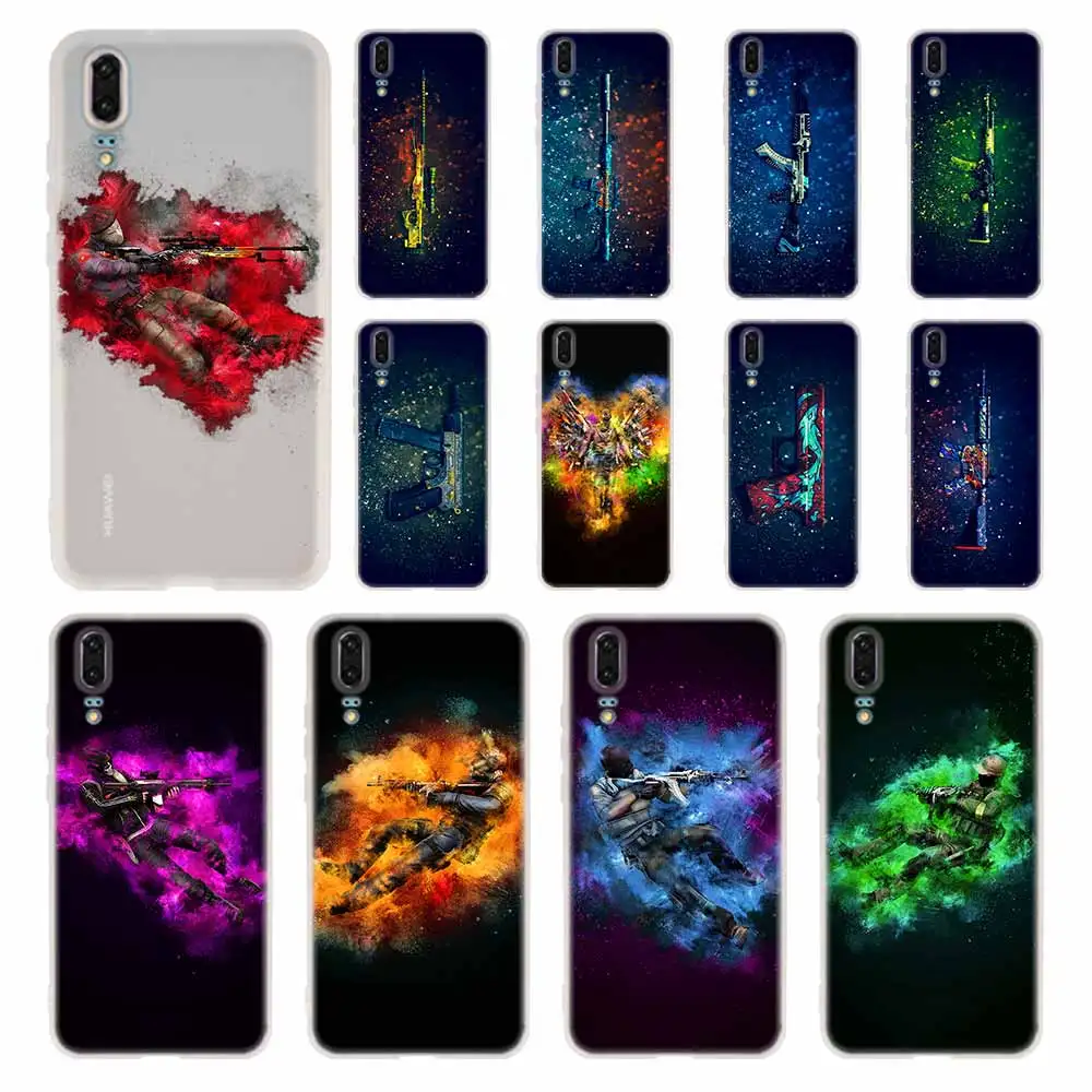 Силиконовый мягкий чехол из ТПУ для Huawei P30 P40 P20 Pro P10 P9 Lite P Smart Z 2020 Counter Strike Global
