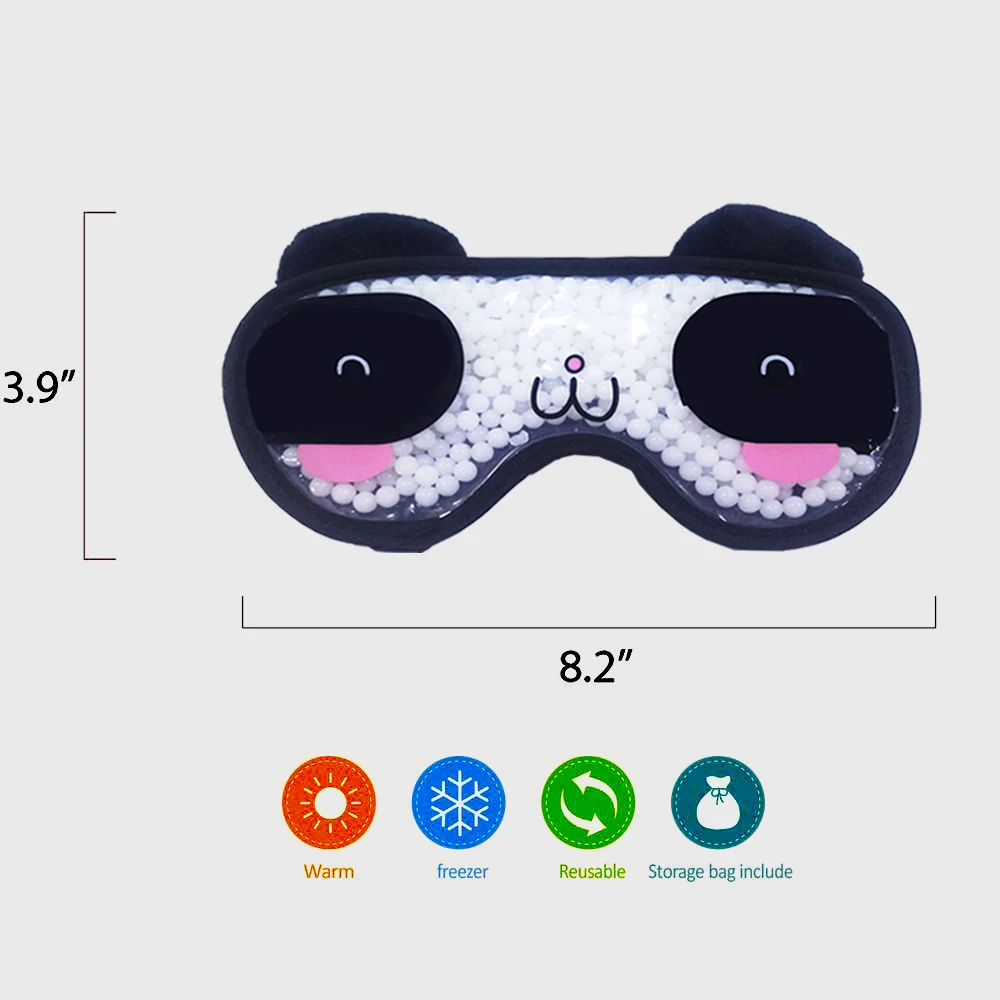 Охлаждающая маска для сна пышных глаз мягкая холодных с гелевой бусиной милая