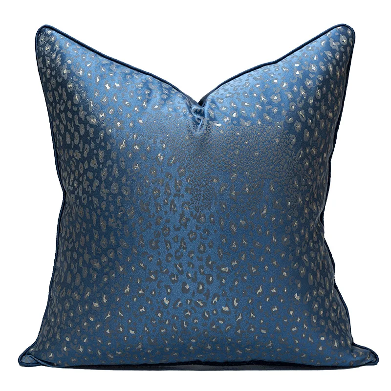 

Leopard Print Dark Blue Pillowcase Simple Single-sided Printing Pattern Sofa Cover Fashionable Satin Cushion Cover
