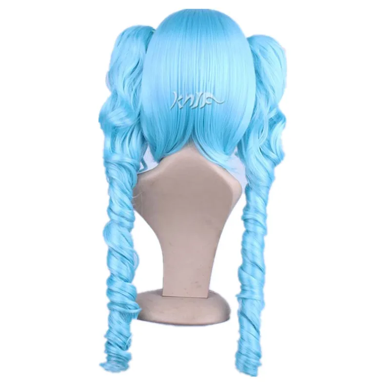 Хацунэ Мику зеленый синий кудрявые волосы шляпы парики двойной зажим тигра Cos