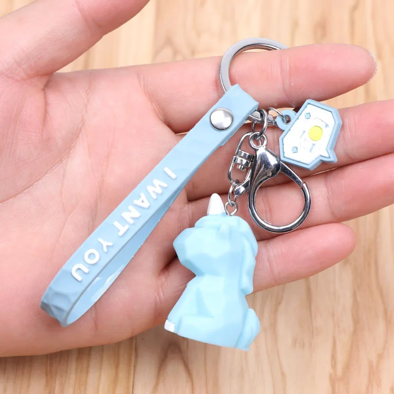 Креативный мультяшный геометрический граненый динозавр панда кукла брелок пара