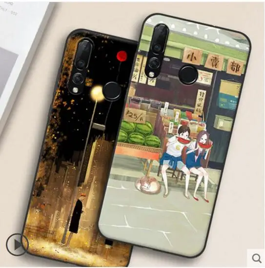 For Huawei Nova 4 4e P30 Lite phone case cartoon anime girl coloured drawing all-inclusive anti-fall scrub soft shell |