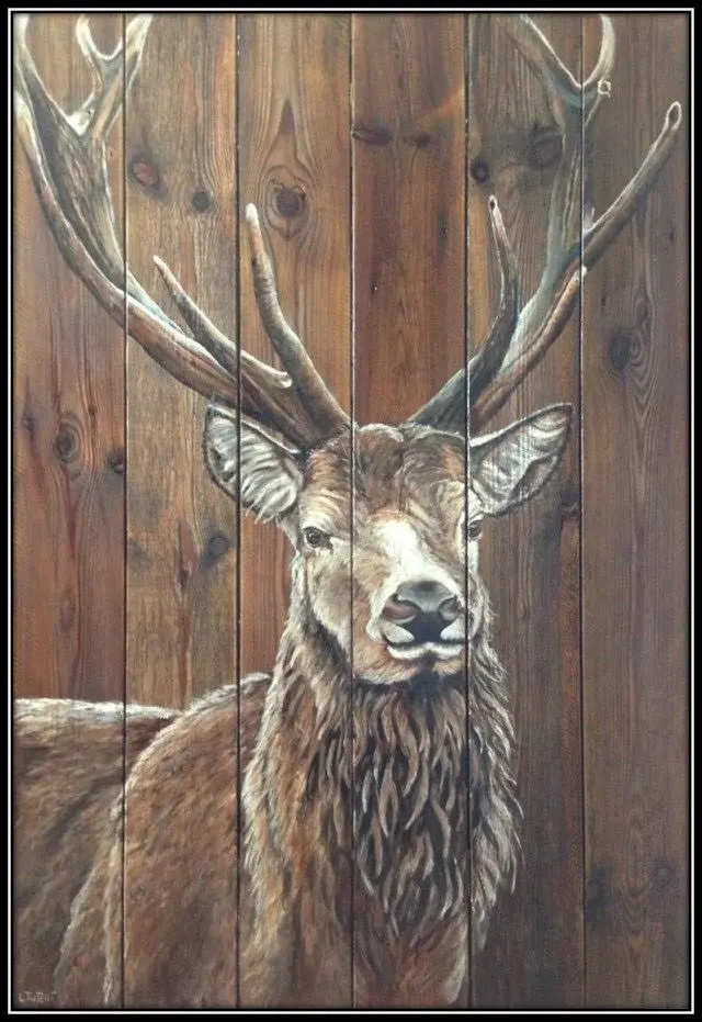 Алмазная живопись полноразмерная/круглая вышивка деревянная доска олень 5D