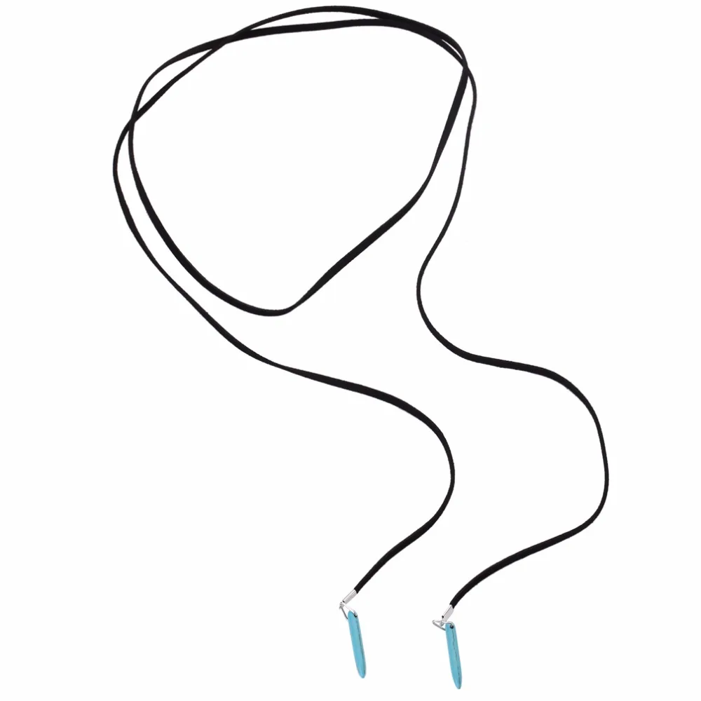 JOUVAL Длинное Черное женское колье чокер 2018 кожа замша шею Чокеры с камнем кулон