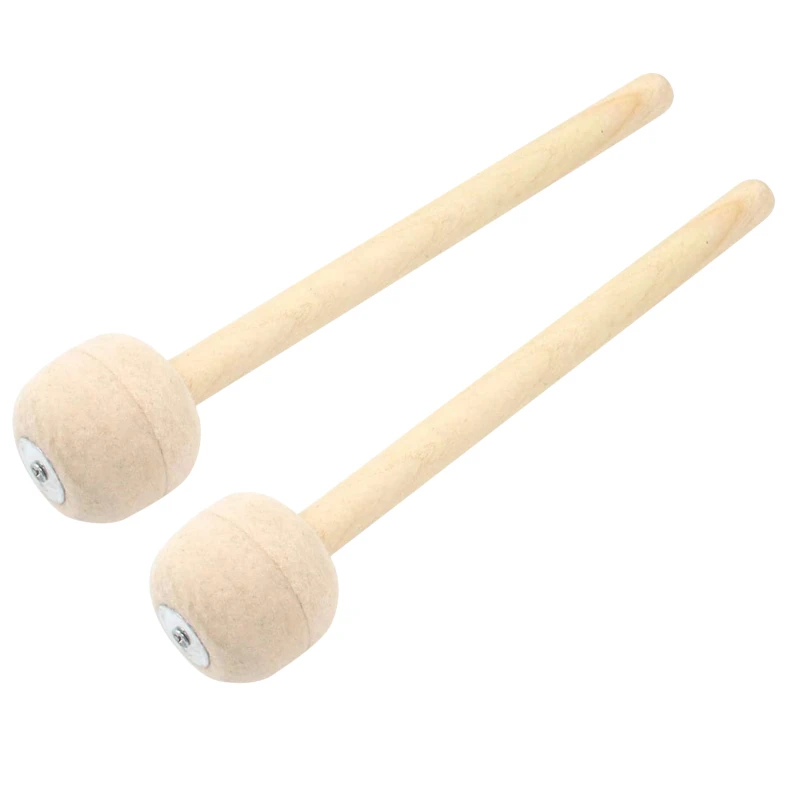 

2Pcs Drum Stick High Quality Wool Wooden Drum Stick Handle Drum Hammer Precussion Instrument Accessories 32cm