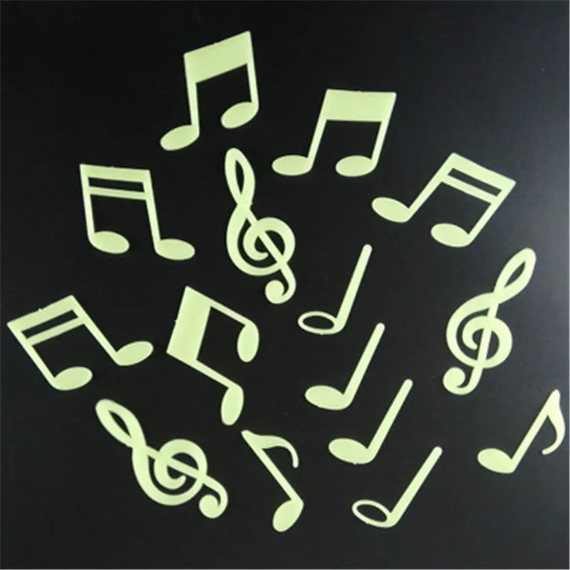 15 шт./компл. музыкальные Стикеры светящиеся в темноте флуоресцентные наклейки на